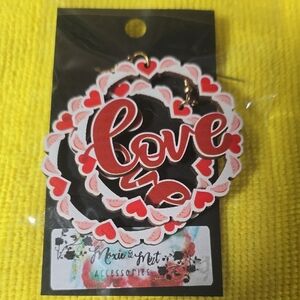 Red and White Love Earrings